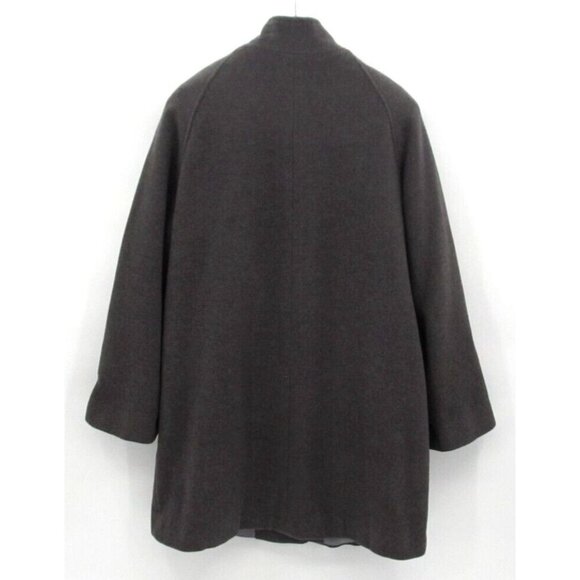 Vintage Jones New York Overcoat Womens Sz 12 Charcoal Gray Wool Lined Button Up - Picture 2 of 16